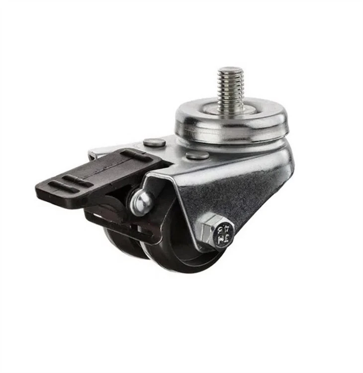 Brake Stem Type PP Twin Wheel Furniture Caster