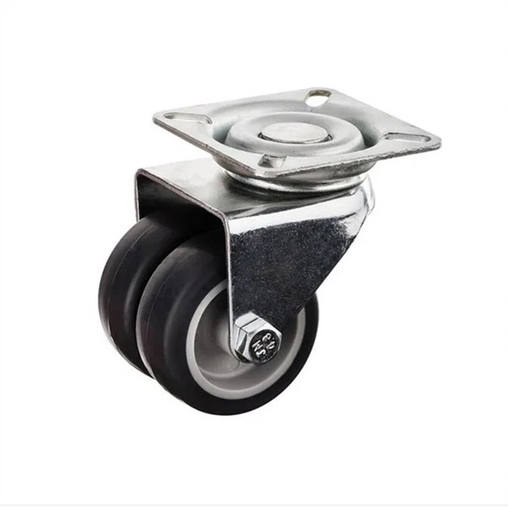 Swivel Plate TPR Twin Wheel Furniture Caster