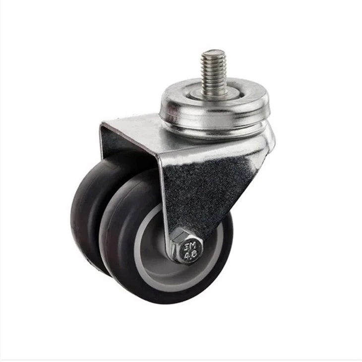 Swivel Stem Type TPR Twin Wheel Furniture Caster